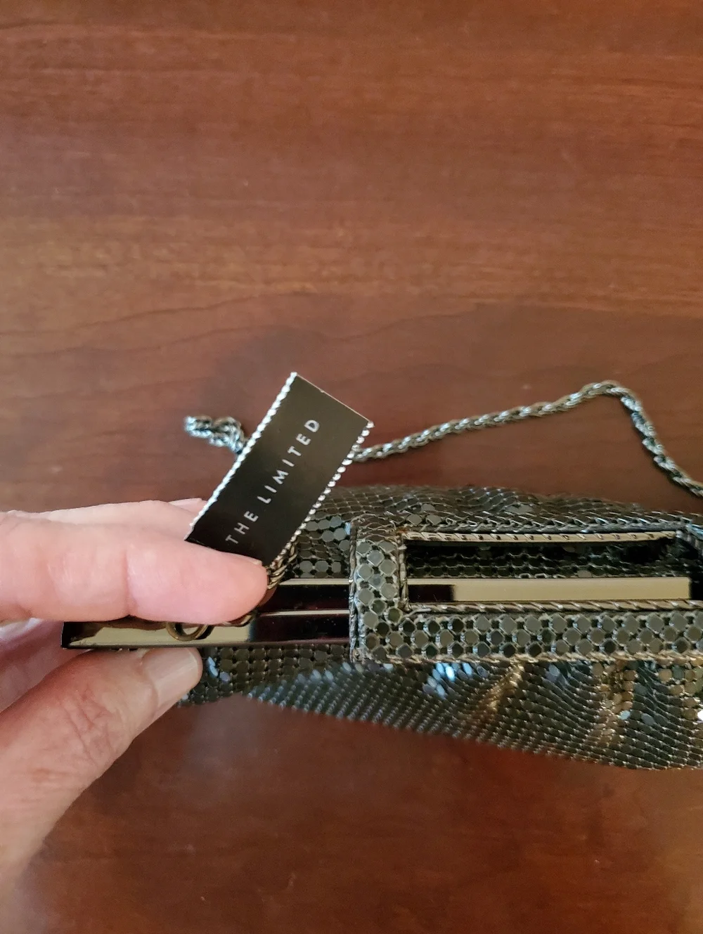NWT - The Limited - Ladies - Black Metal Mesh - Wristlet